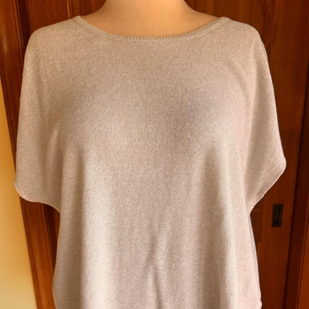 Eileen Fisher Linen/Cotton Bateau Neck Top, Natural color, Sz L